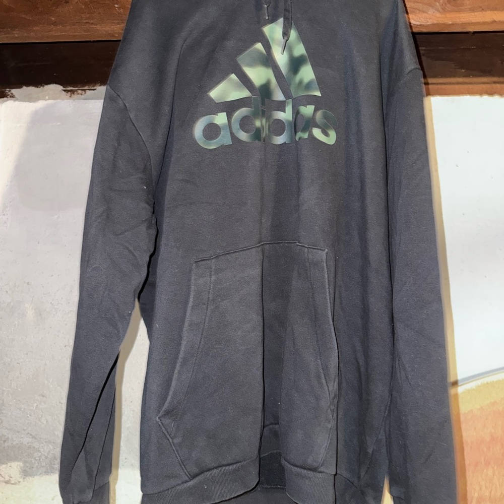 Men’s Black Adidas Hoodie Camouflage Logo Size 3XLT